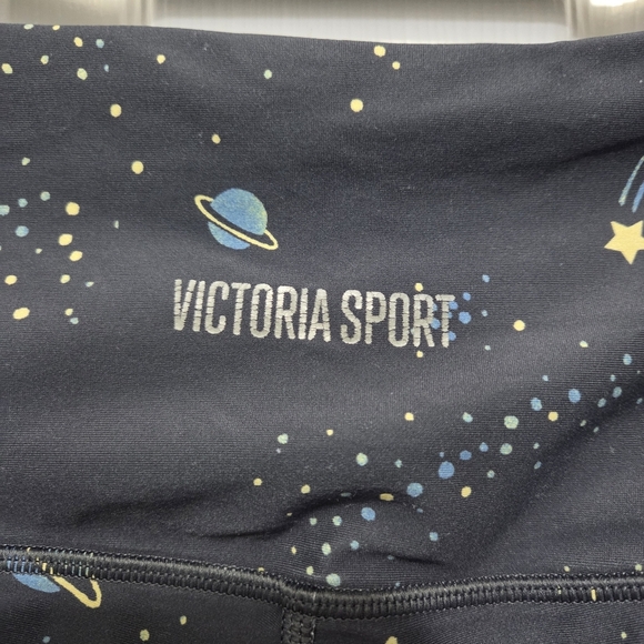 Victoria's Secret Sport Space Galaxy Crop Leggings Women Sz Medium Stars Planets - Picture 4 of 8